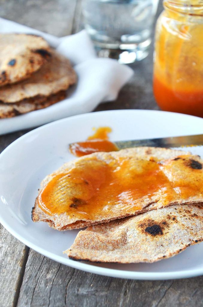 Chapati com geléia de murici